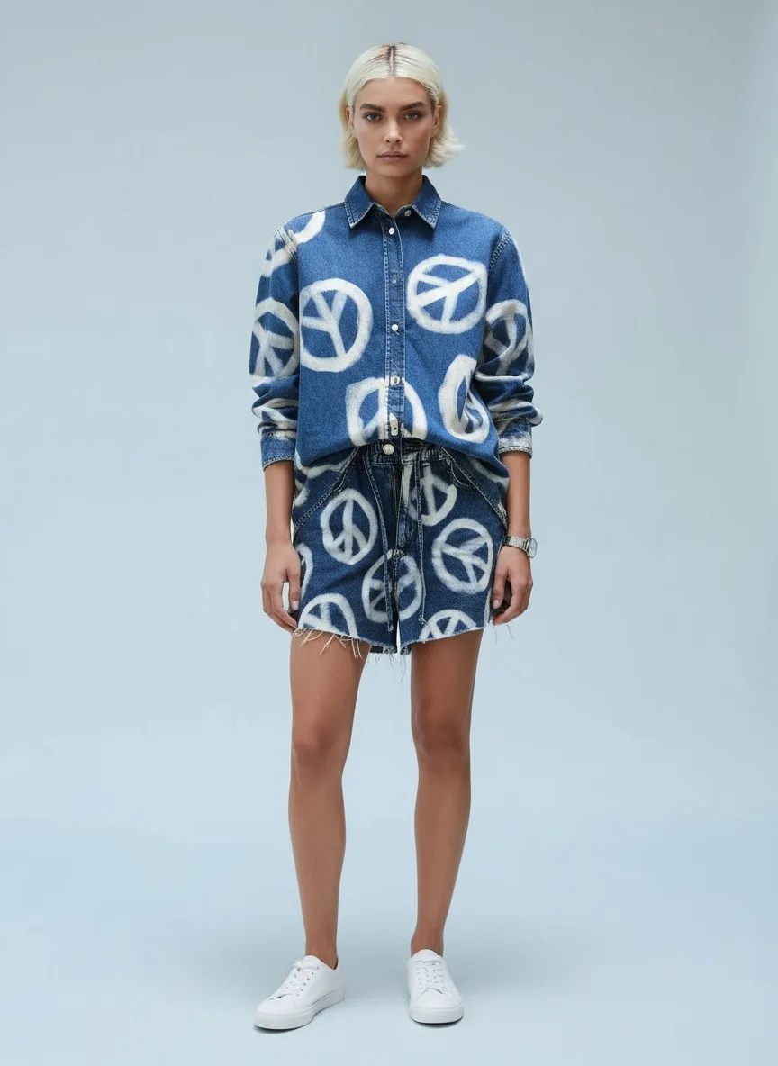 AI-generated fashion model front facing pose - accurate garment reproduction