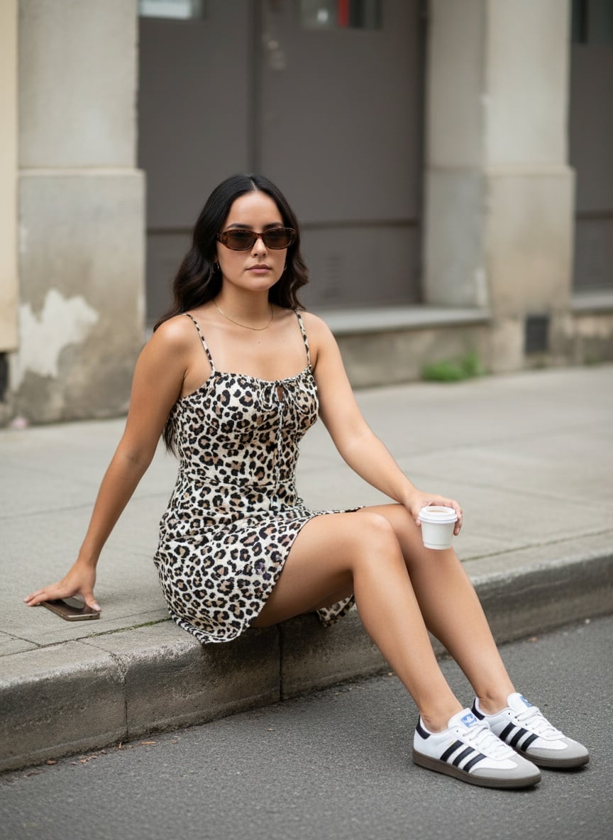 AI-generated on-model fashion photo angle 8 from flat lay input