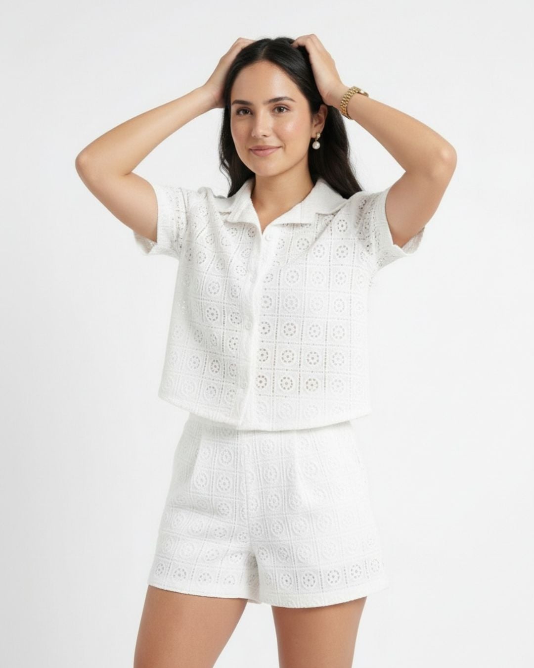 AI-generated unified fashion catalog with consistent model look