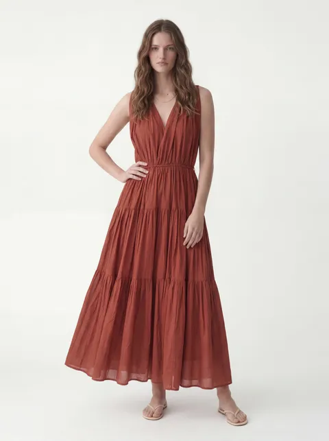 AI-generated on-model fashion photo angle 1 from flat lay input